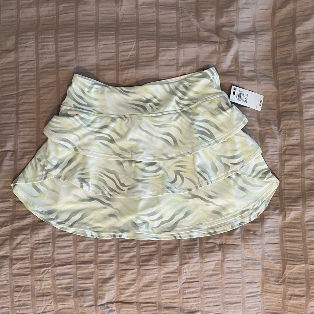 Ideology Green and White Patterned Skort